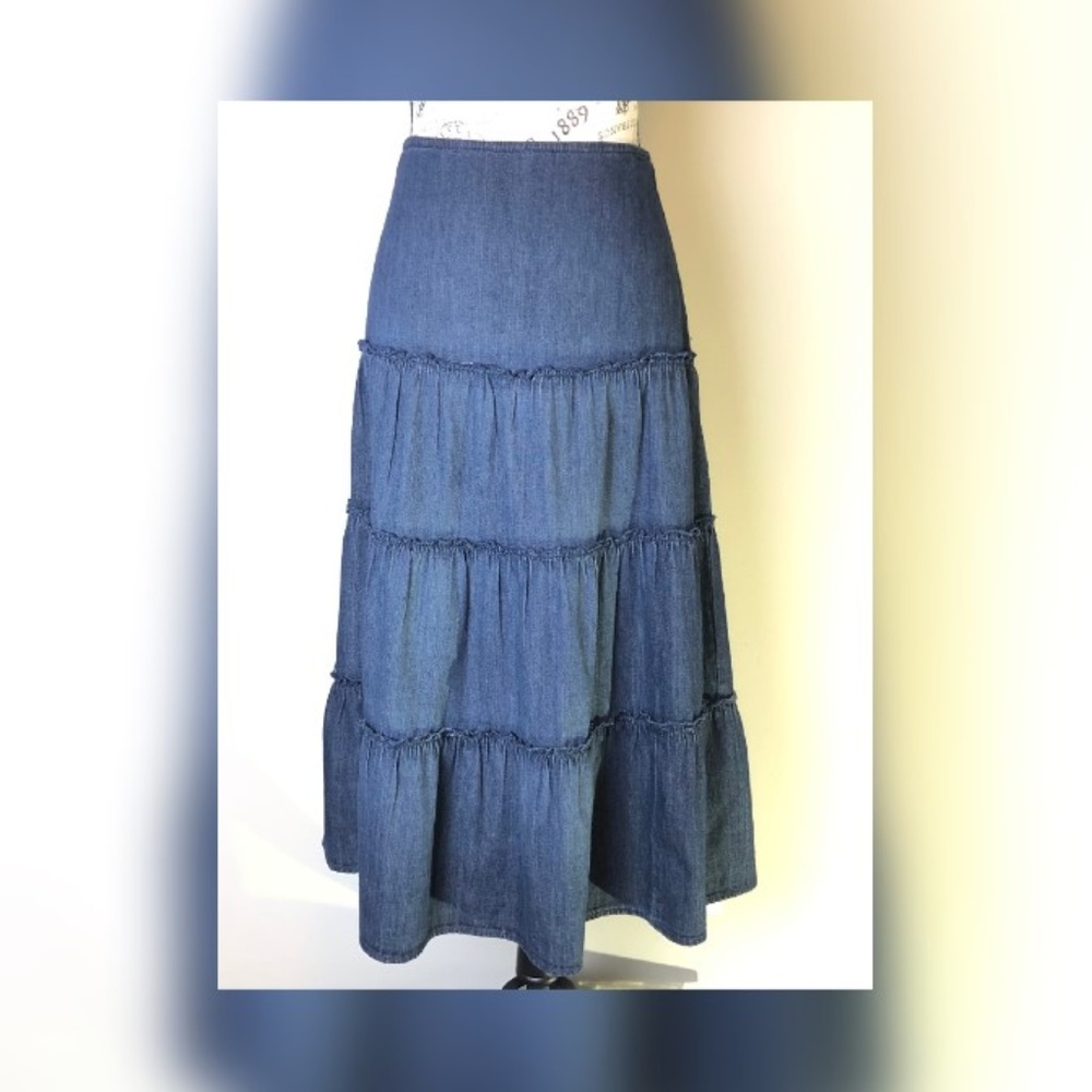 Jones Wear Jeans Denim Panel Skirt Size 4